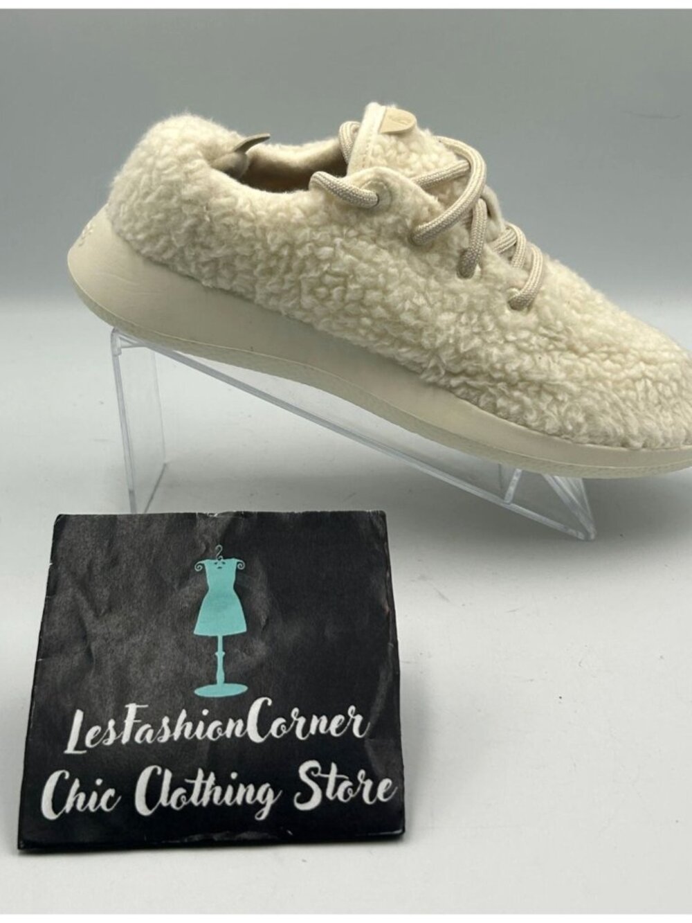 NWOB Allbirds Women's Cream Wool Runner Fluffs Casual Lace-Up Sneakers Sz 8 3279 - Picture 14 of 16